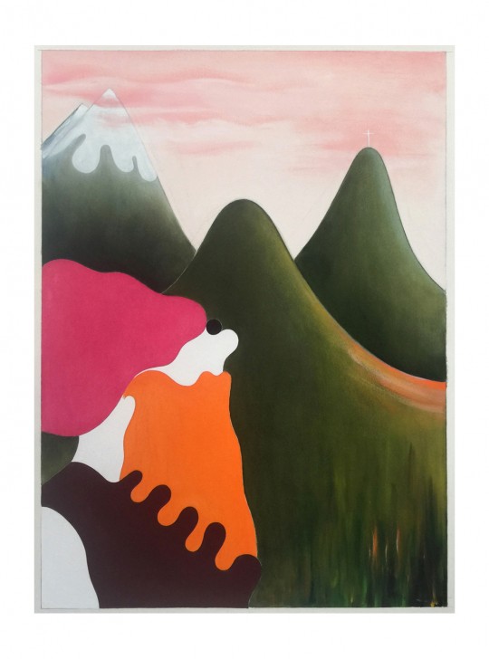 study for peaks (white cross) 2015, 2016 by Brent Harris